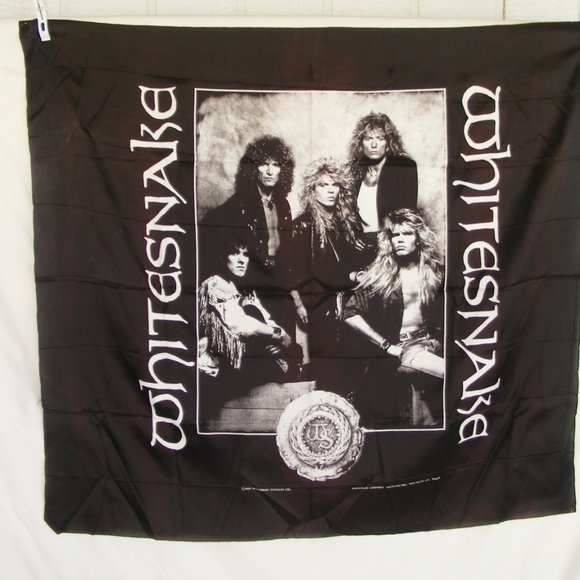 WHITESNAKE Satin Banner/Flag, OS, 1988, Black, Coverdale, Vandenberg, Aldridge - Picture 8 of 8